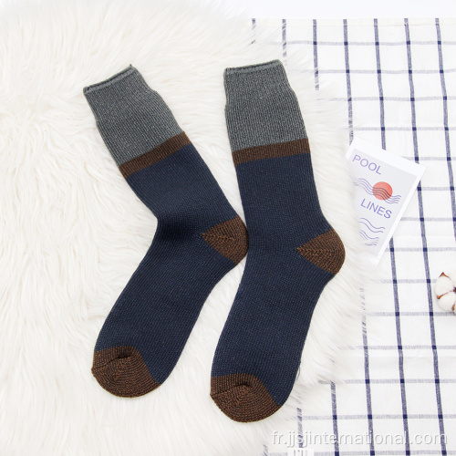 Patchwork de couleur unie de haute qualité chaussettes pour hommes